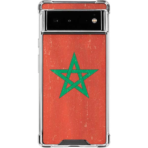 Morocco Flag Distressed Google Pixel 6 Clear Case